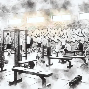 graffiti gym wall art