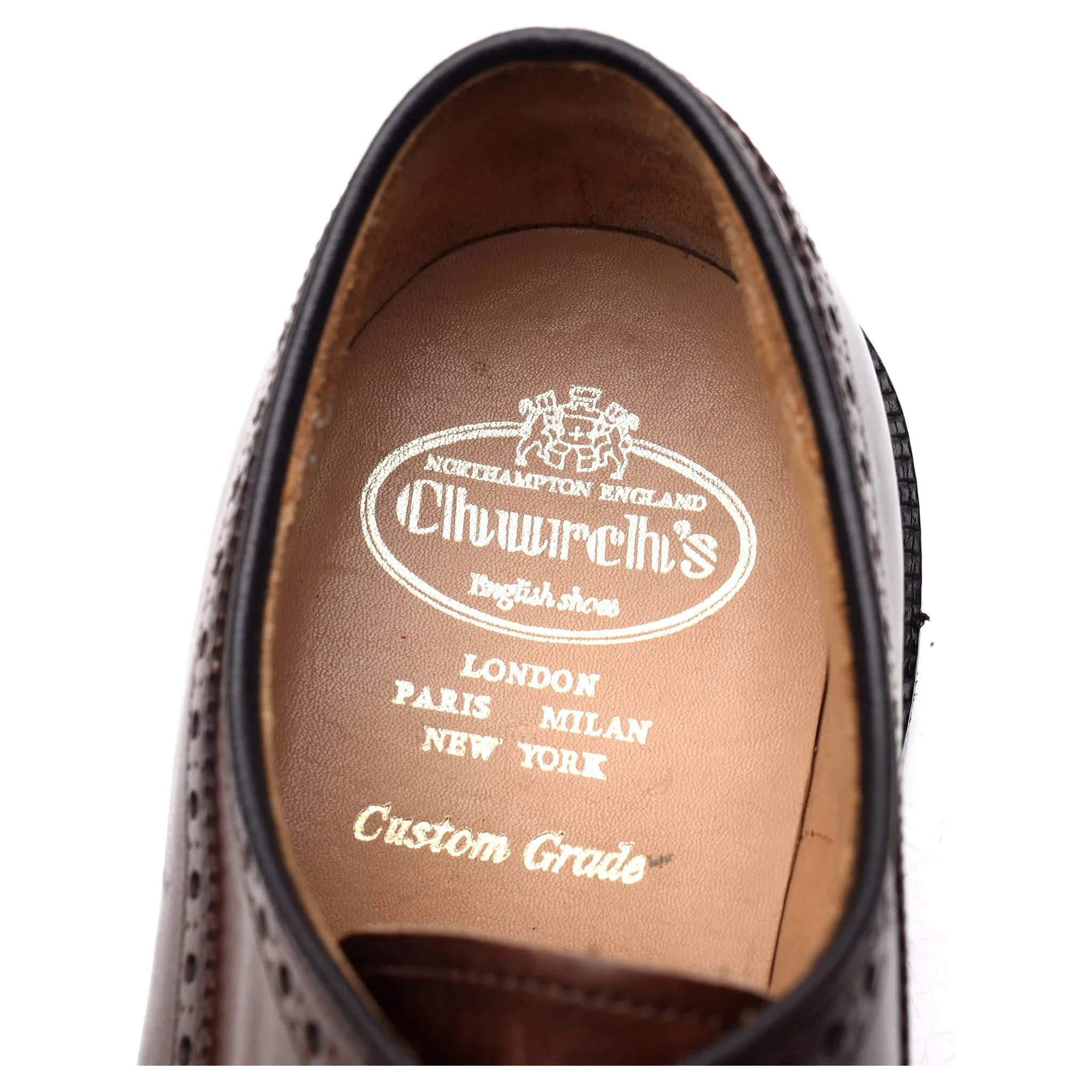 'Grafton' Dark Brown Leather Derby Brogues UK 9.5 F