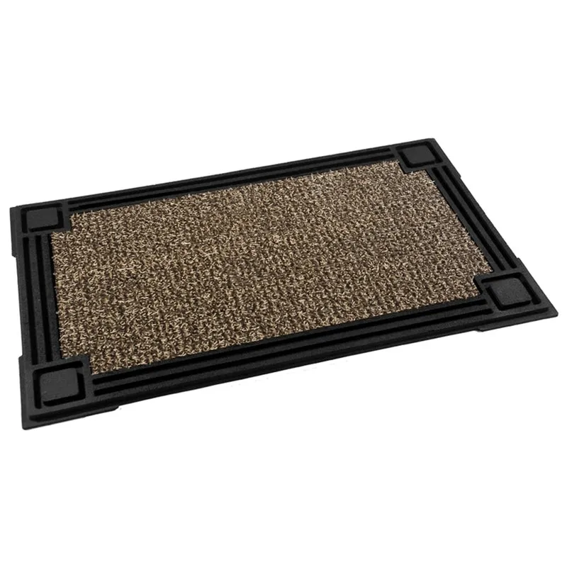 GrassWorx Clean Machine 18 in. W X 30 in. L Black/Brown AstroTurf Door Mat