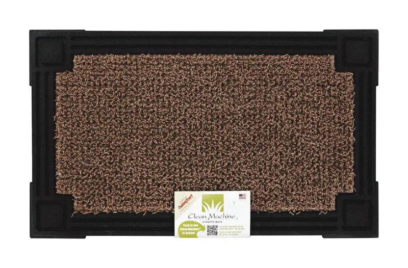 GrassWorx Clean Machine 18 in. W X 30 in. L Black/Brown AstroTurf Door Mat