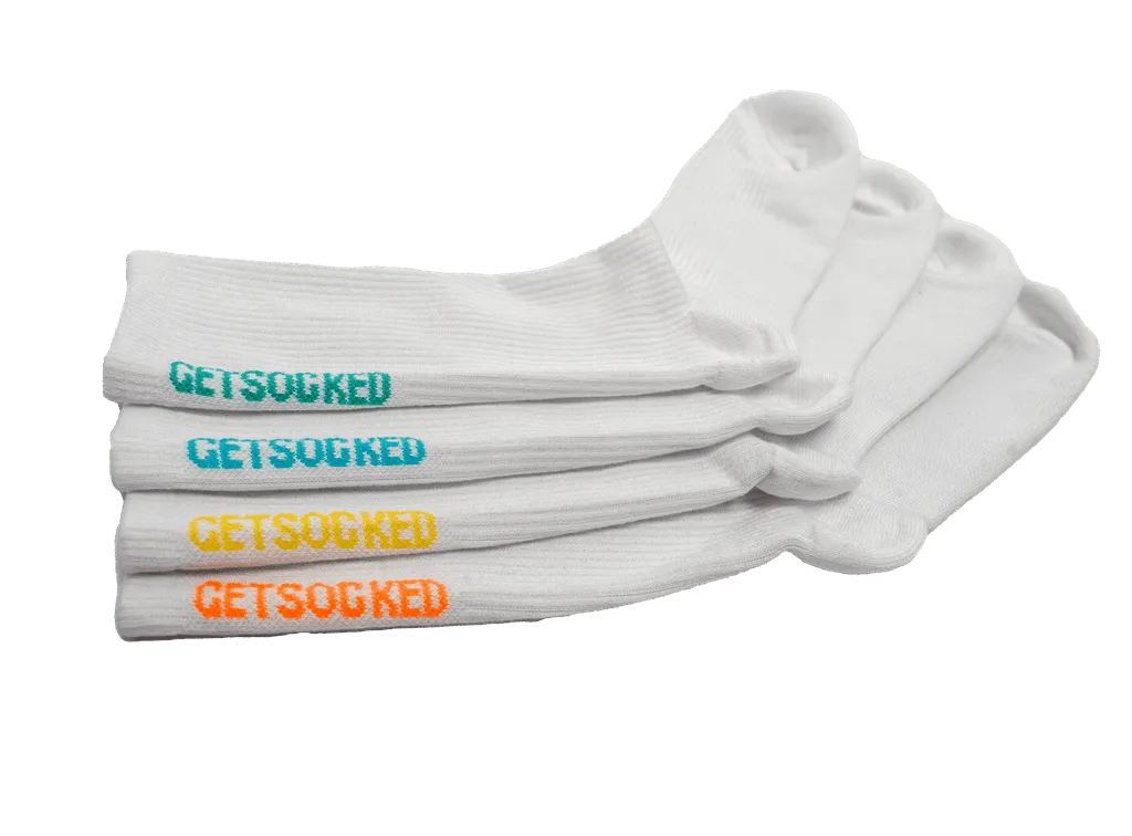 Gym Socks - 4 Pairs of White Bamboo Socks