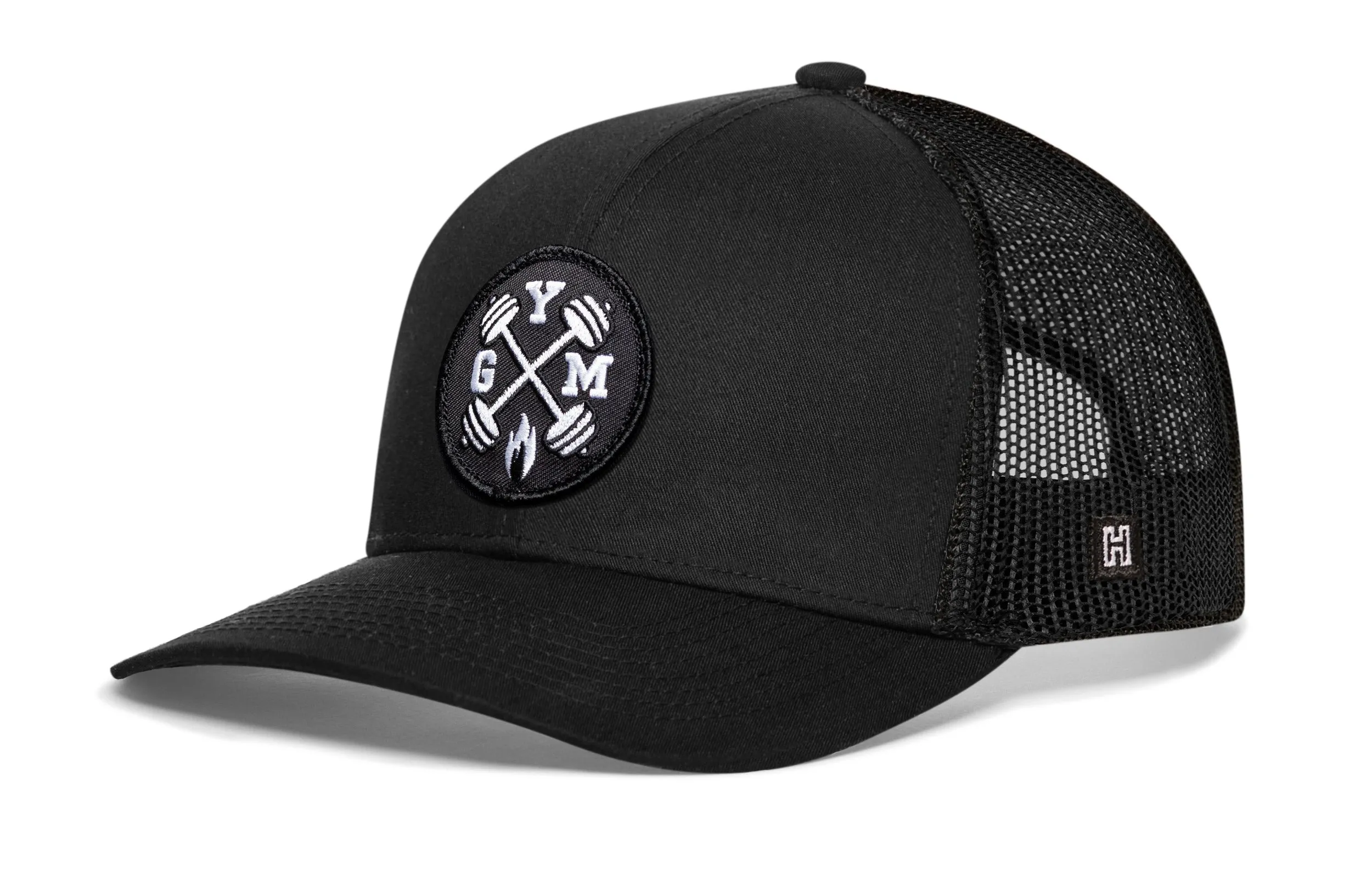 GYM Trucker Hat  |  Black Workout Snapback