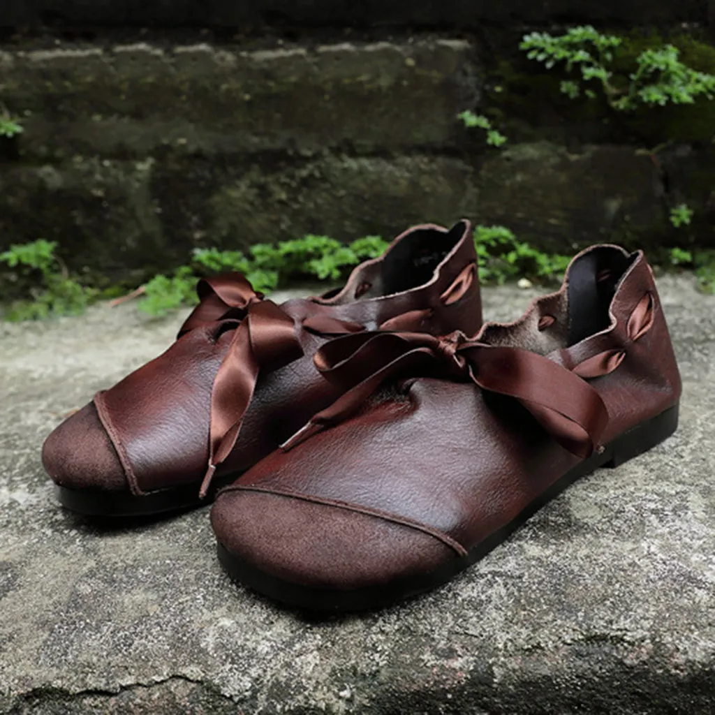 Handmade Leather Retro Casual Flat Shoes | Gift Shoes