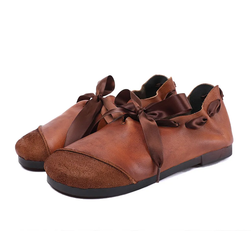 Handmade Leather Retro Casual Flat Shoes | Gift Shoes