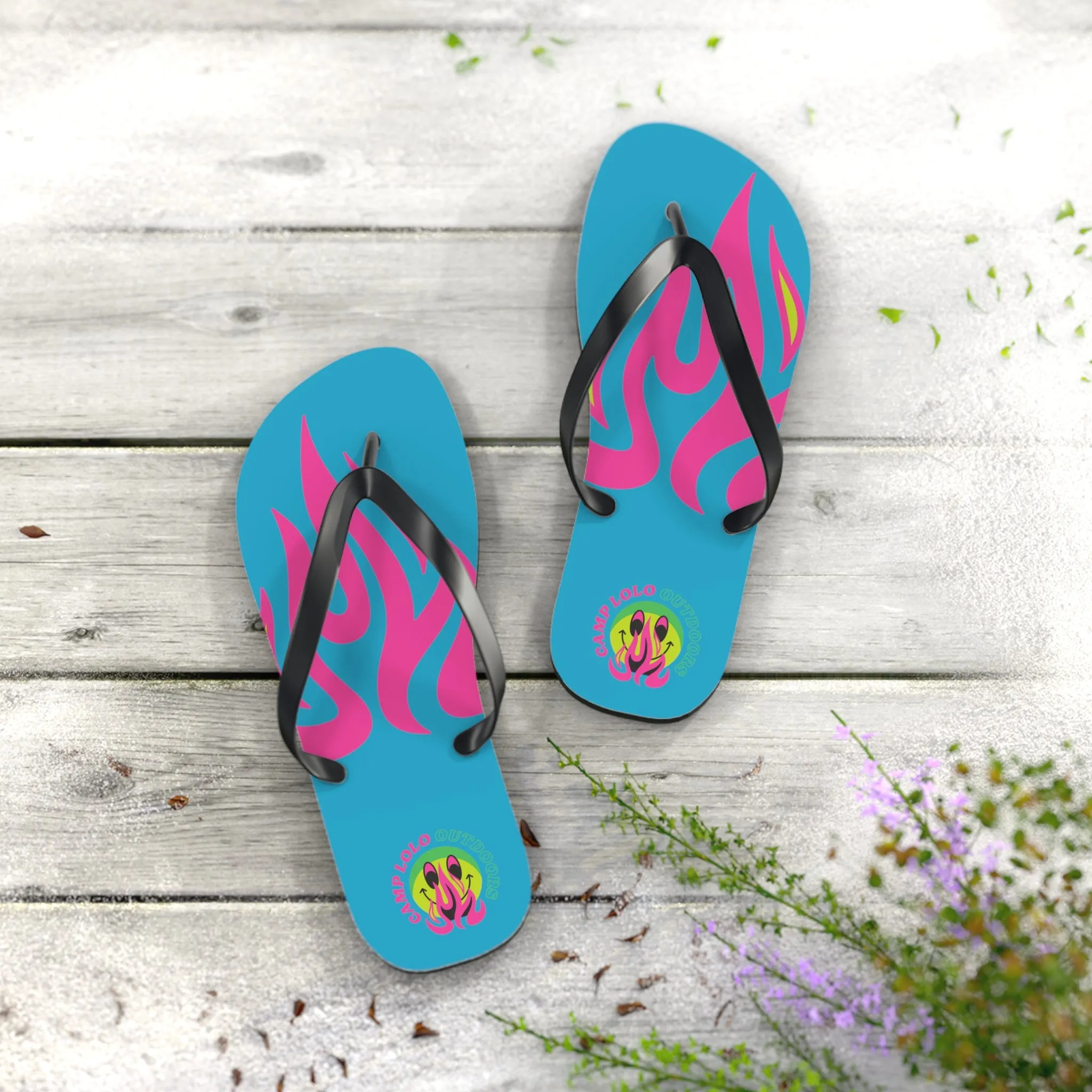 Happy Camper Flip Flops