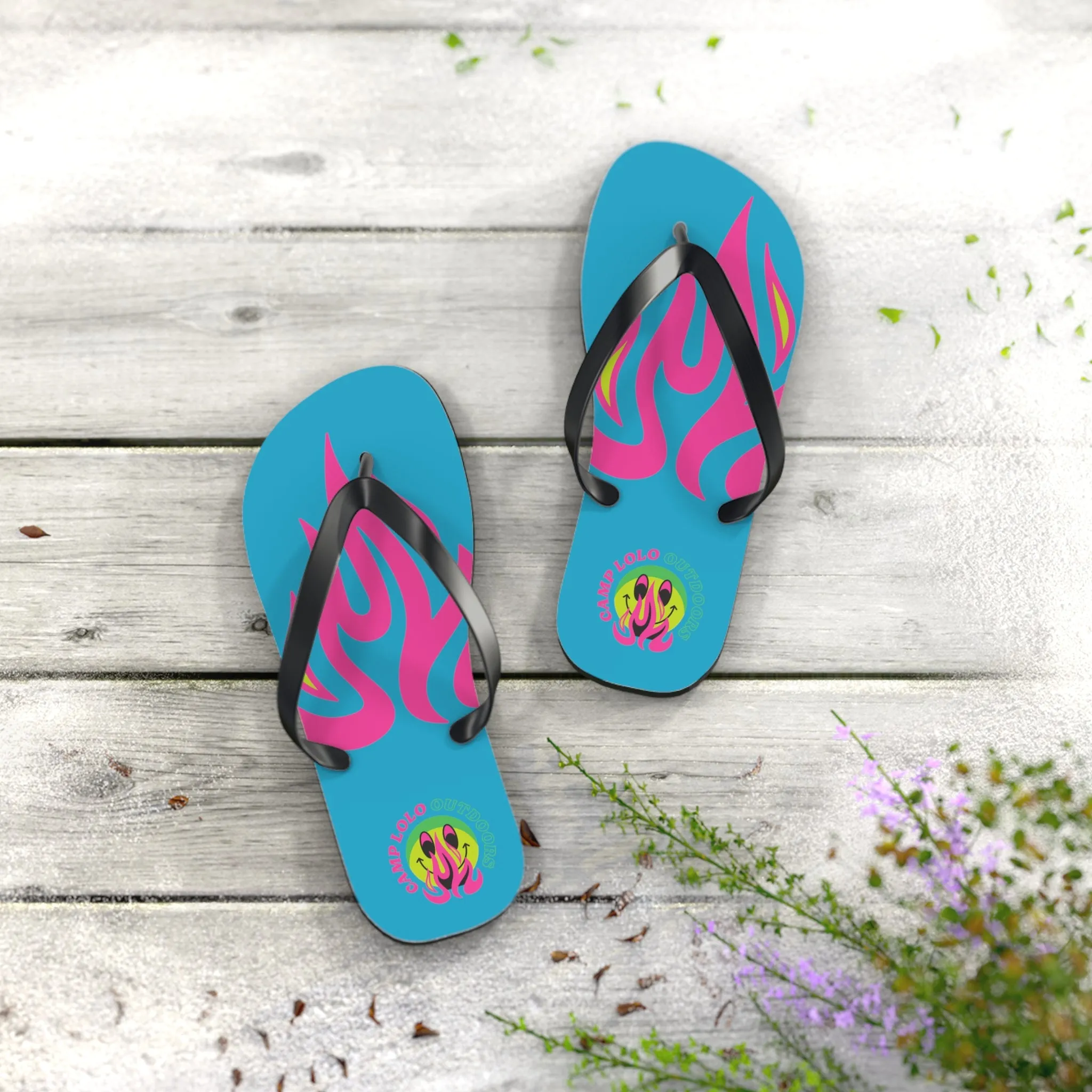 Happy Camper Flip Flops