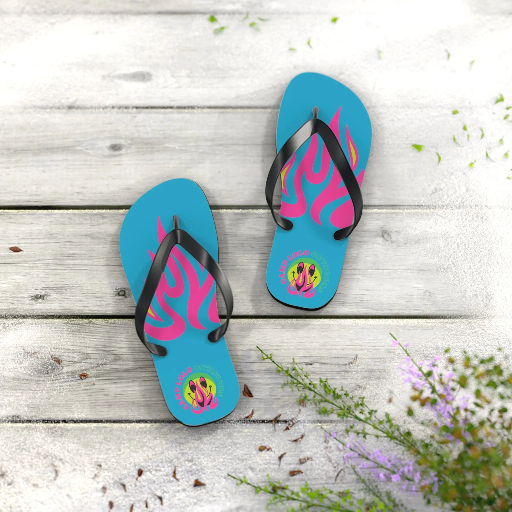 Happy Camper Flip Flops