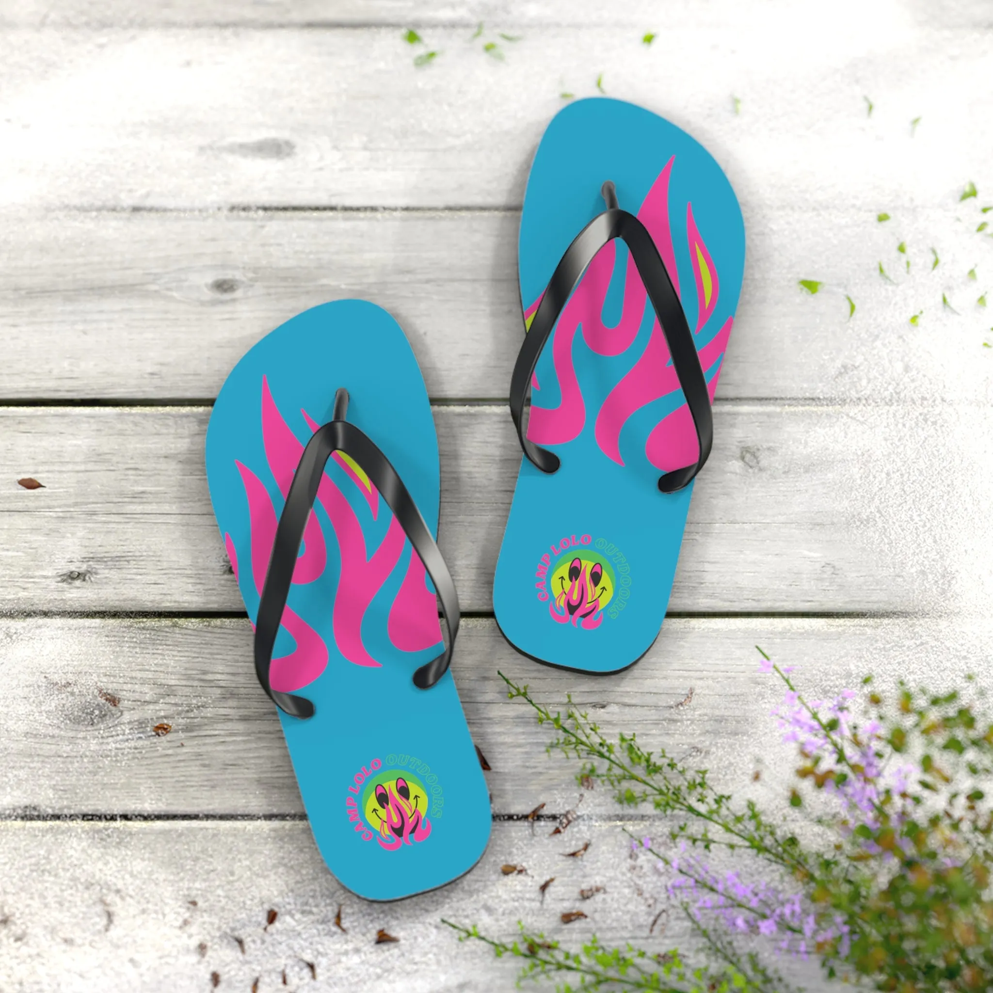 Happy Camper Flip Flops