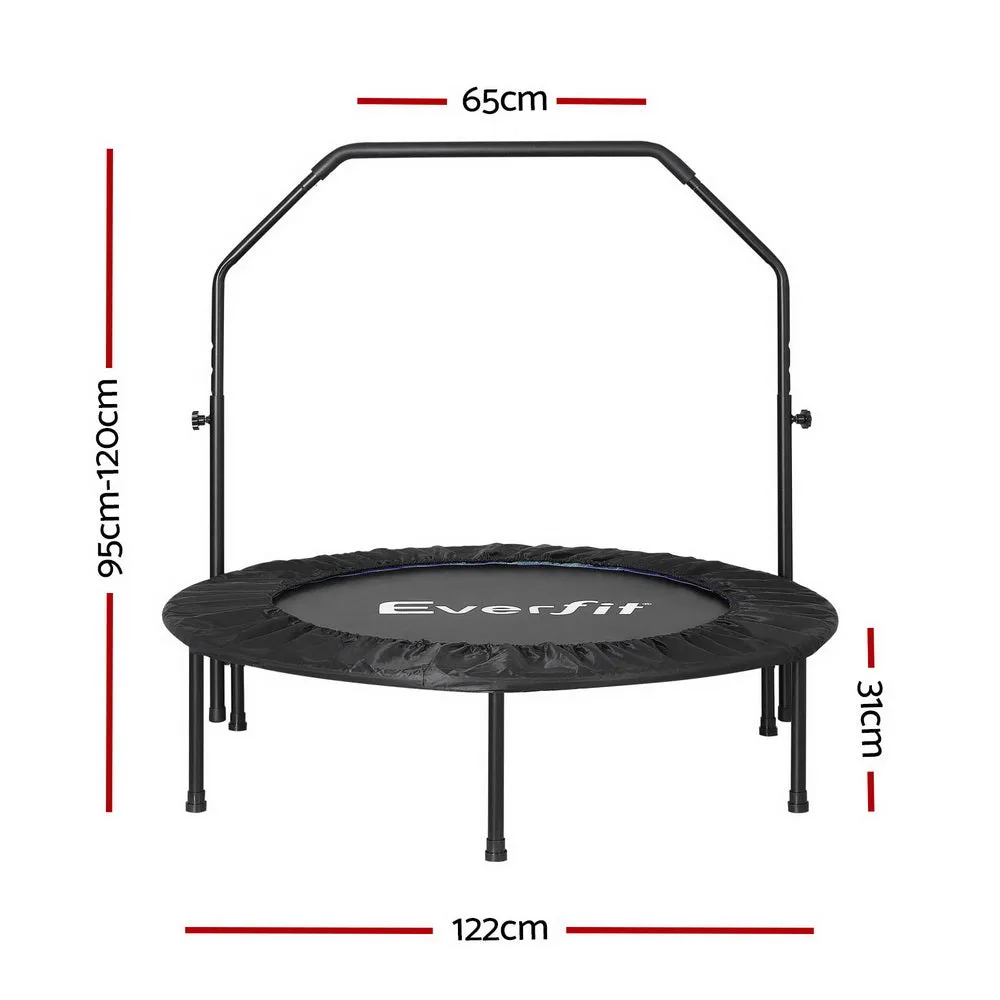 Heavy-Gauge Steel Round Trampoline with Adjustable Handrail Everfit