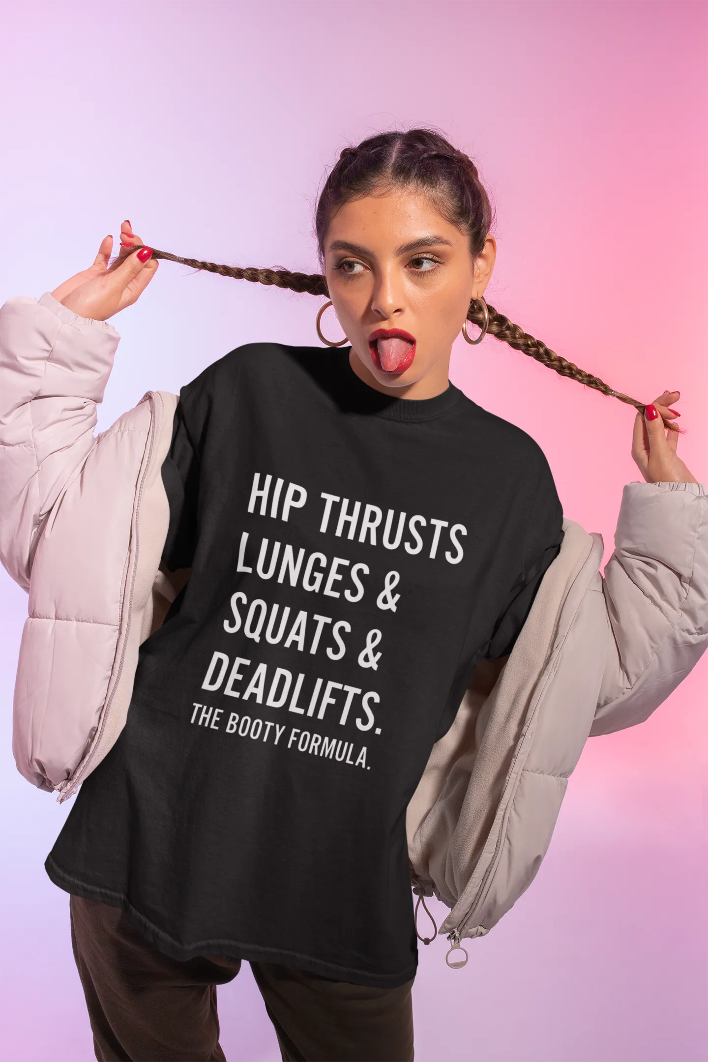 HIP THRUST & LUNGES BOOTY FORMULA Oversized T-shirt