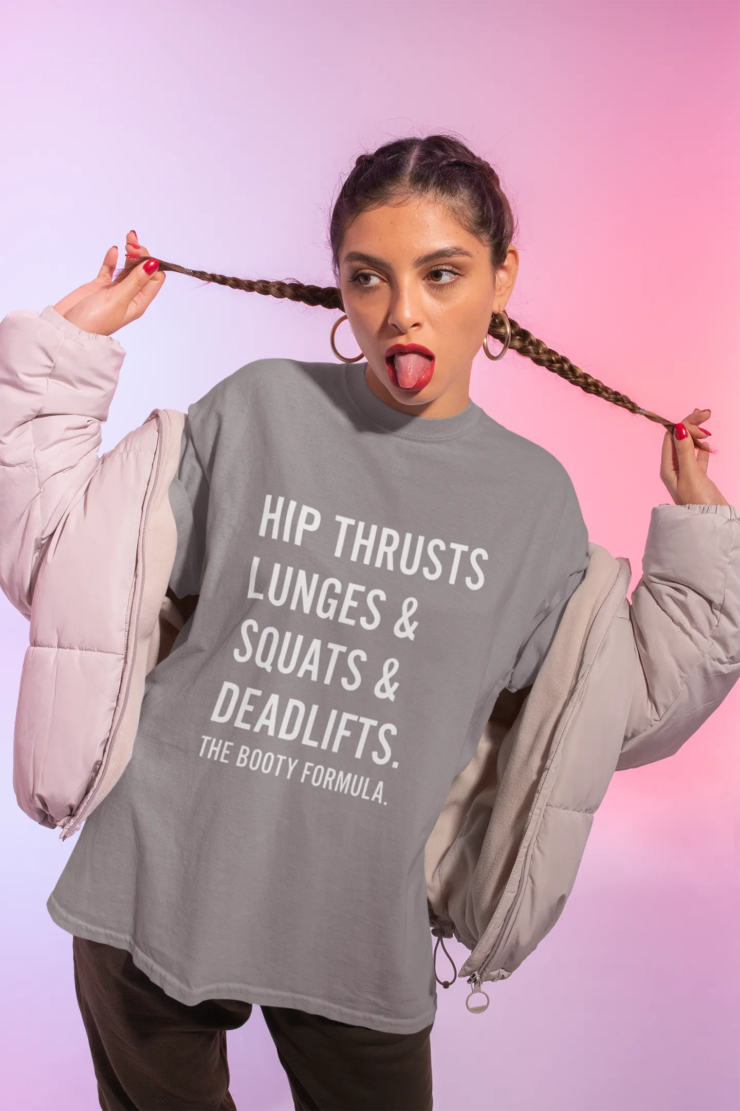 HIP THRUST & LUNGES BOOTY FORMULA Oversized T-shirt