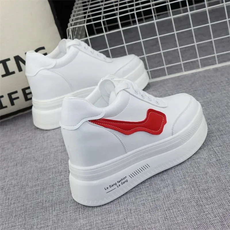 Joskaa 2024 New White Platform Wedge Sneakers