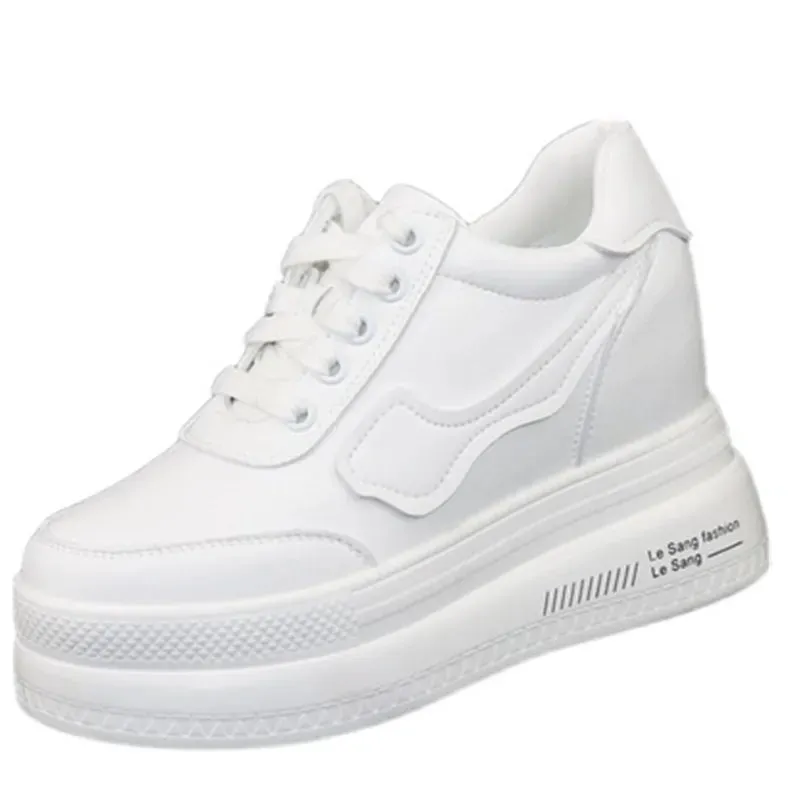 Joskaa 2024 New White Platform Wedge Sneakers