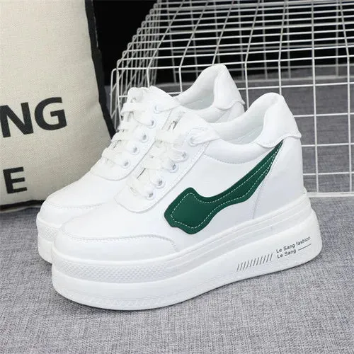 Joskaa 2024 New White Platform Wedge Sneakers