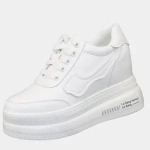 Joskaa 2024 New White Platform Wedge Sneakers