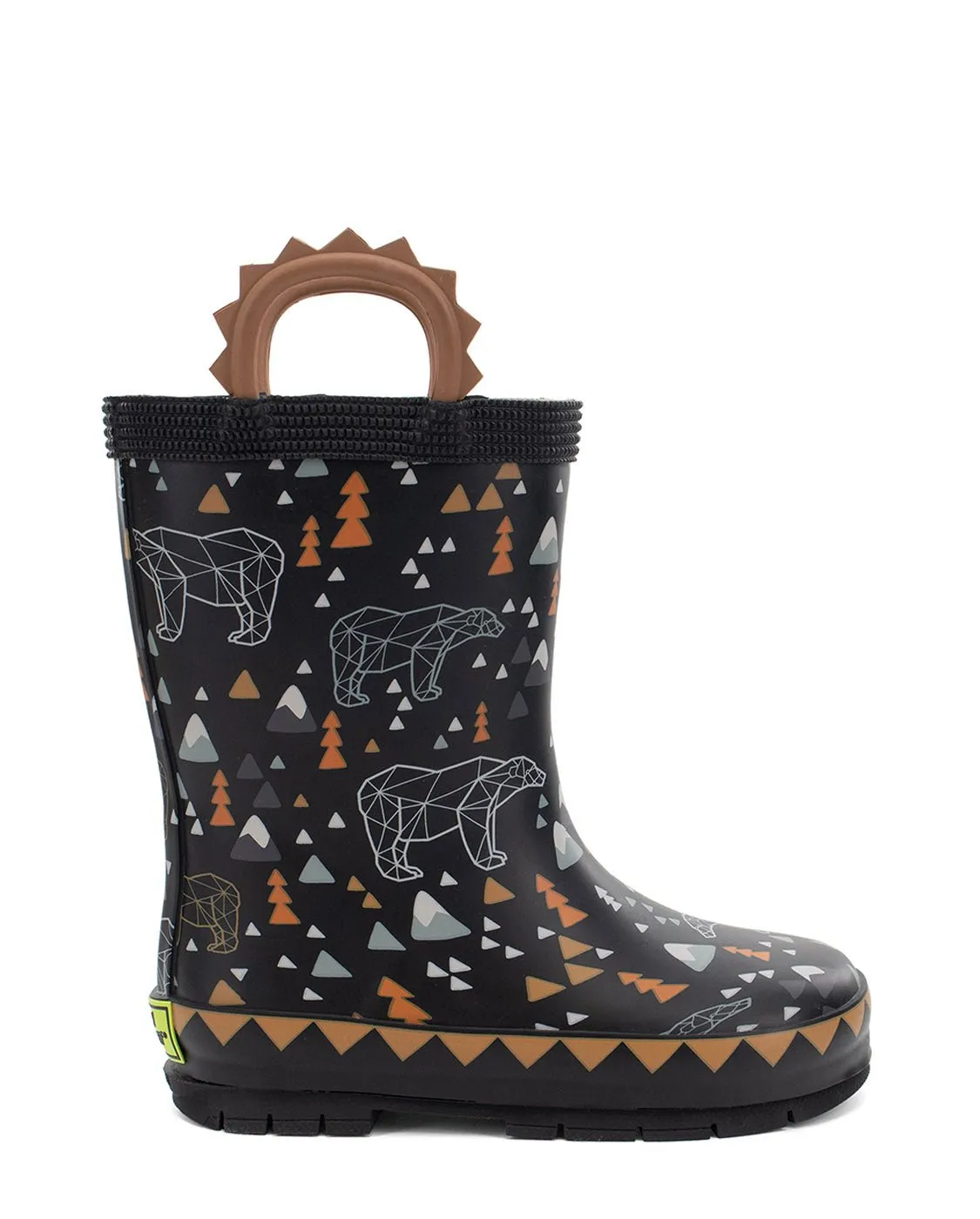 Kids Grizzly Faux Fur Rain Boot - Black