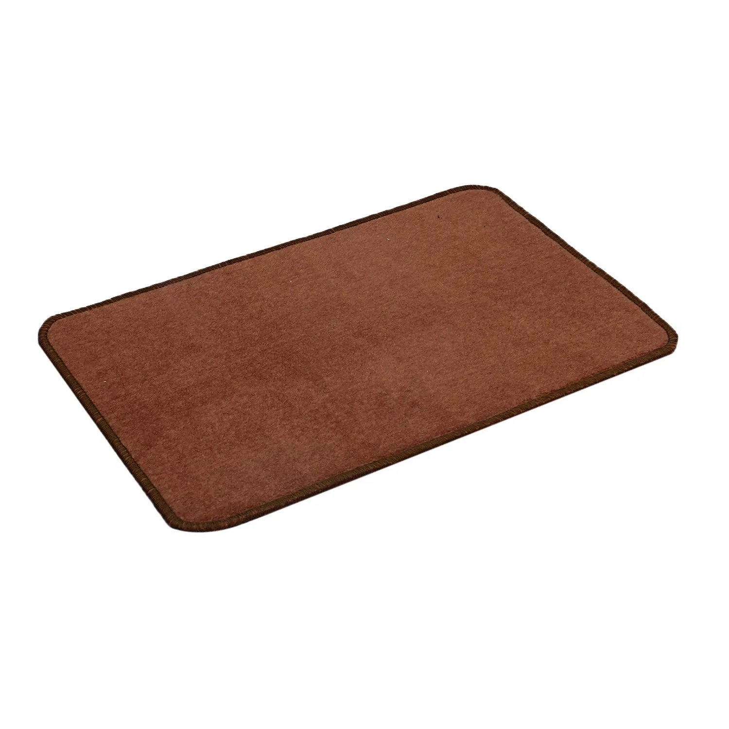 Kuber Industries Microfiber Pieces Door Mat|Solid Color & Anti Slip Material|Size 55 x 35 CM, Pack of 6 (Brown)-CTKTC28365