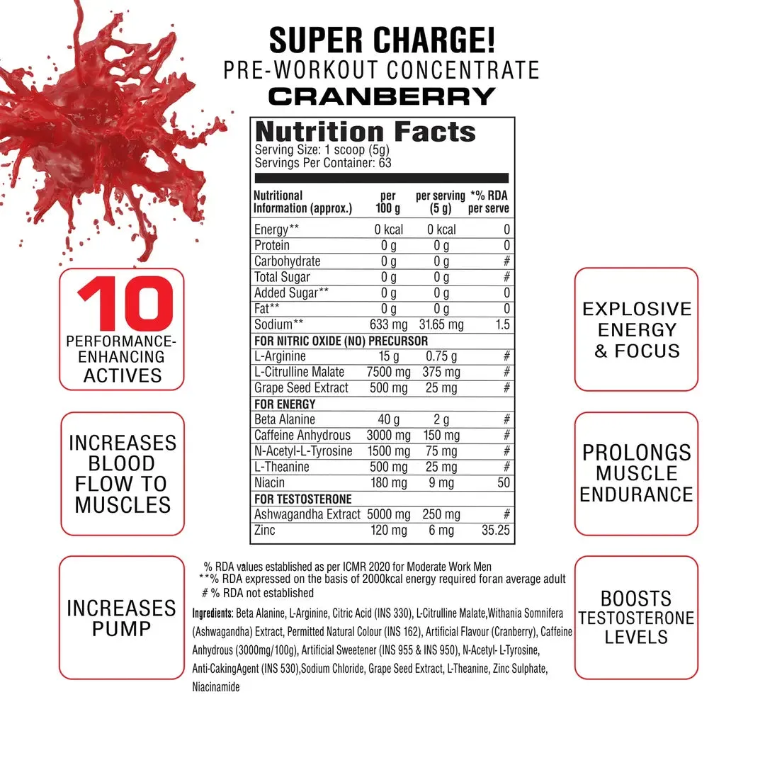 Labrada SUPER CHARGE Pre-Workout Concentrate - (Mango)