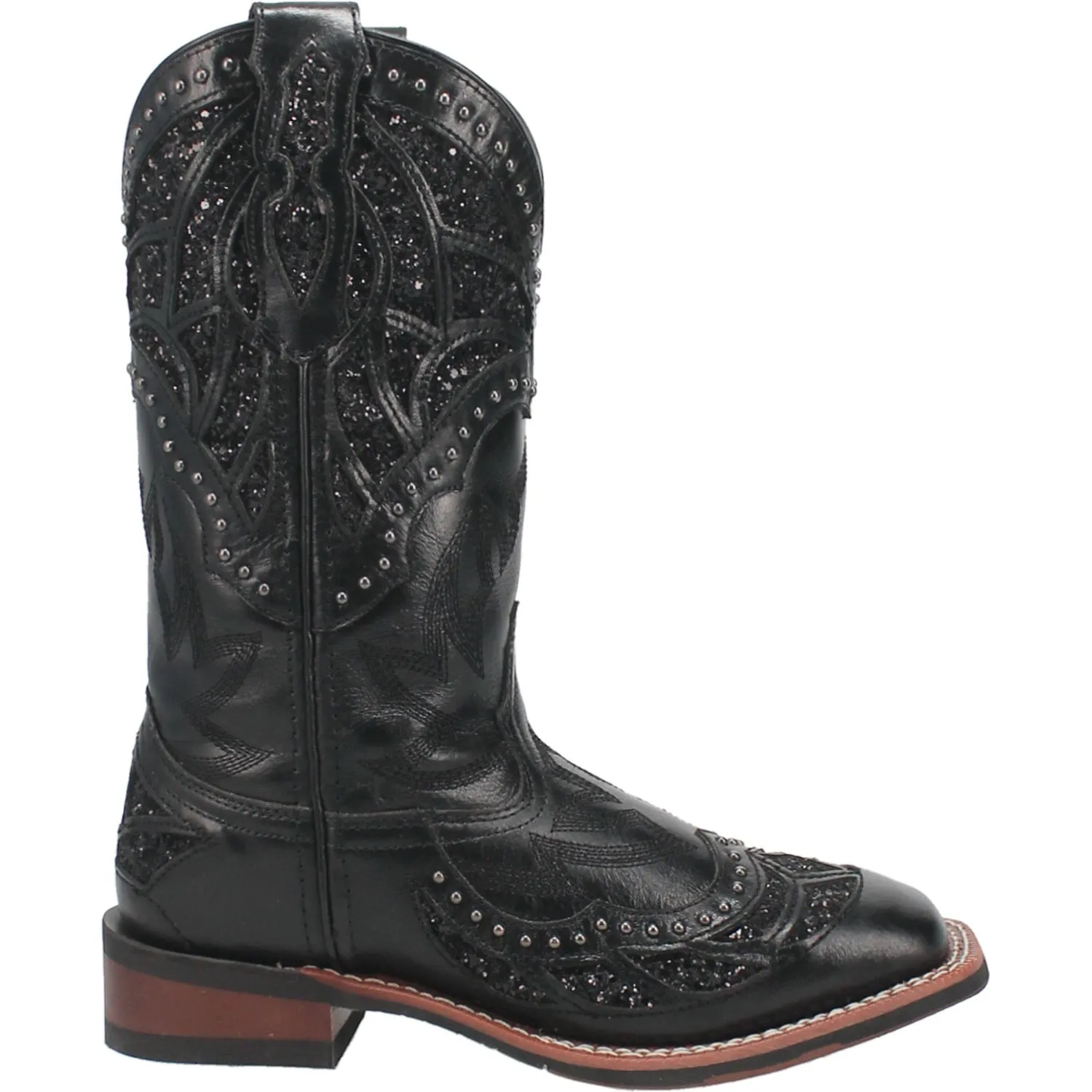 Laredo Womens Eternity Black Leather Cowboy Boots