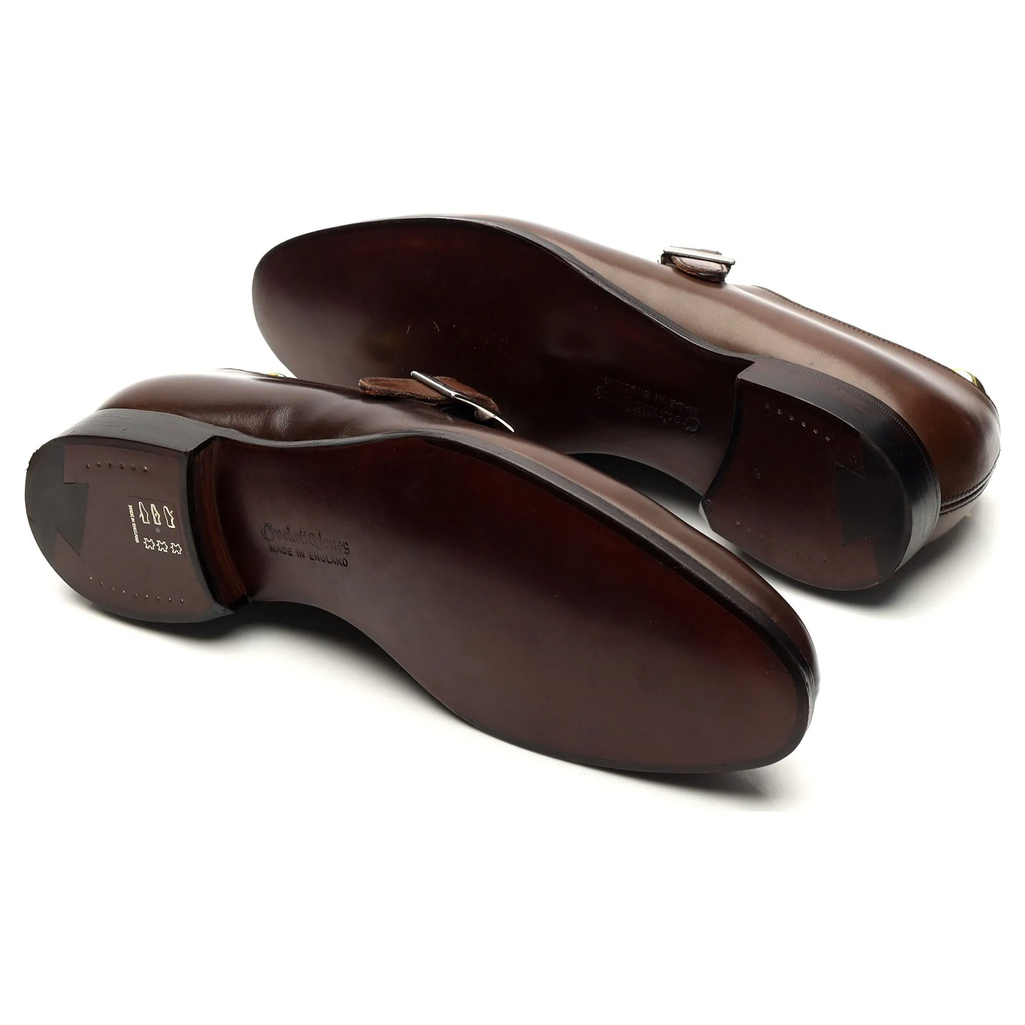 'Lawrence 2' Dark Brown Leather Split Toe Monk Strap UK 7 E