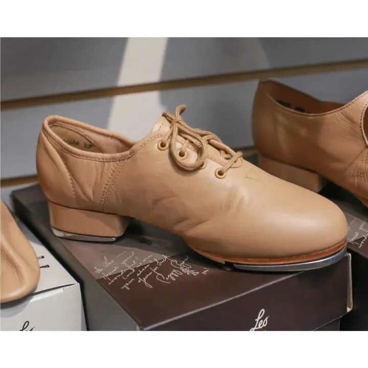 Leo's LS3006 Adult Leather Tap Shoes in Tan or Black