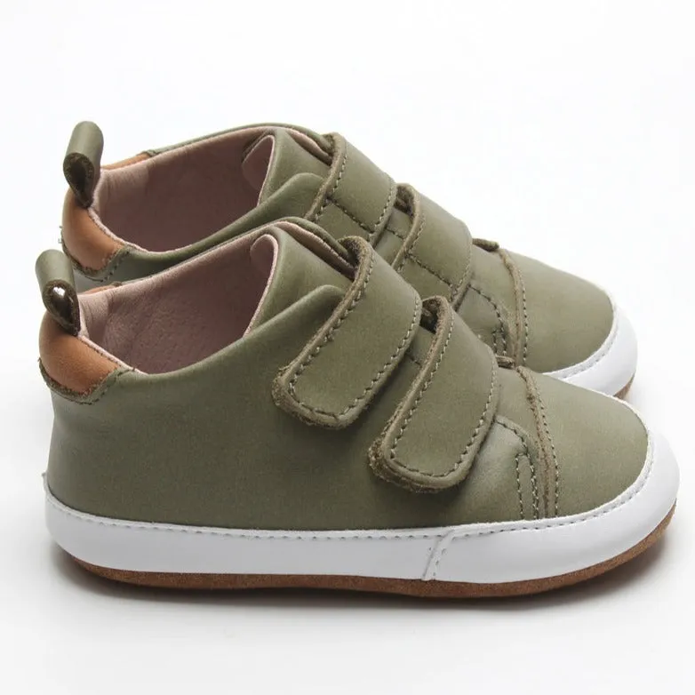 Little Love Bug Casual Army Green Low Top {Premium Leather}