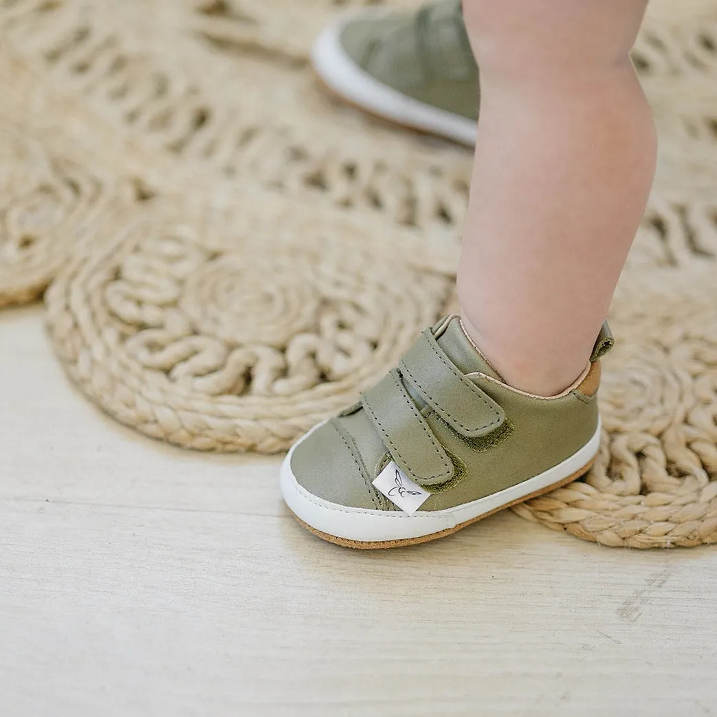 Little Love Bug Casual Army Green Low Top {Premium Leather}