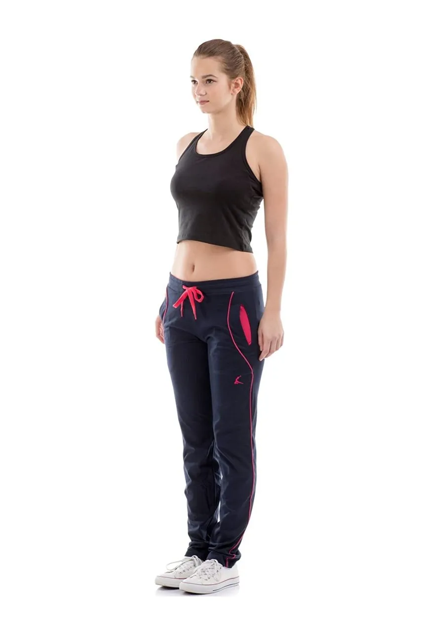 Lovable Cotton Gym Wear Dark Blue Track Pants for ladies