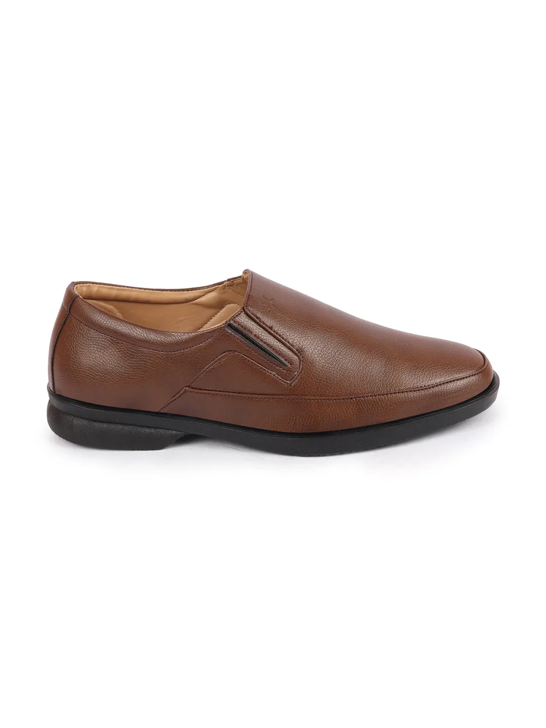 Men Tan Formal Outdoor Office Slip On Shoes