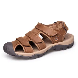 Men's Genuine Leather Soft Bottom Outdoor Casual Sandals