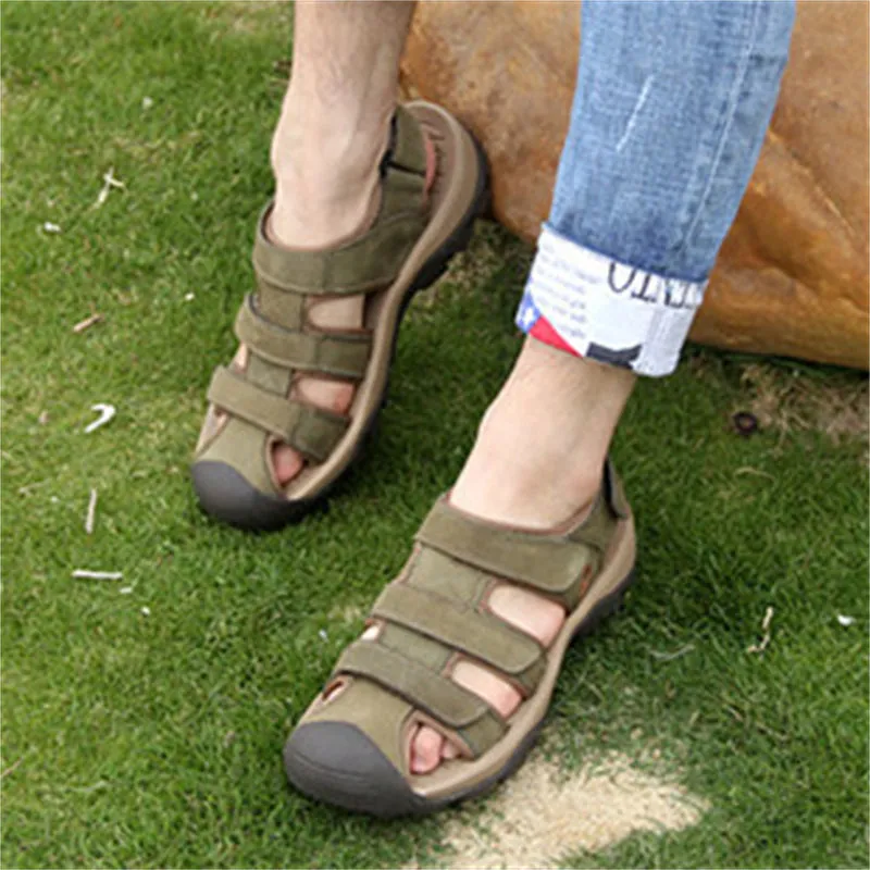 Men's Genuine Leather Soft Bottom Outdoor Casual Sandals