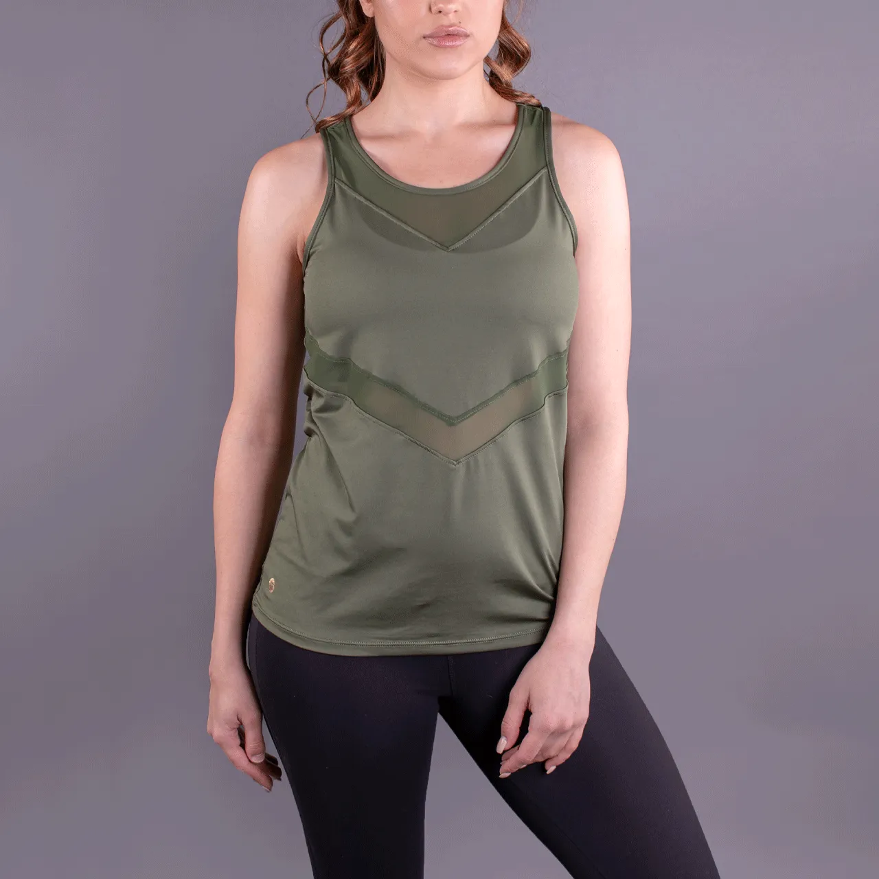 Military Green Chevron Racerback Tank