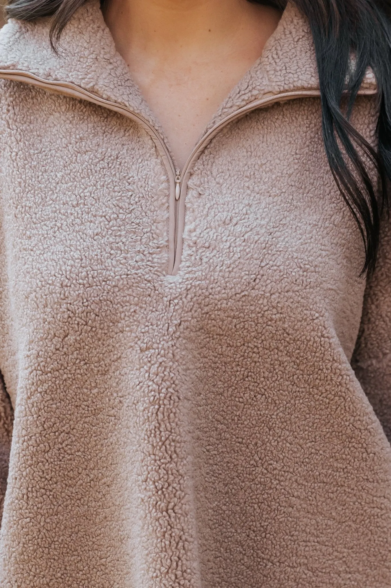 Mocha Sherpa Zip Up Jacket