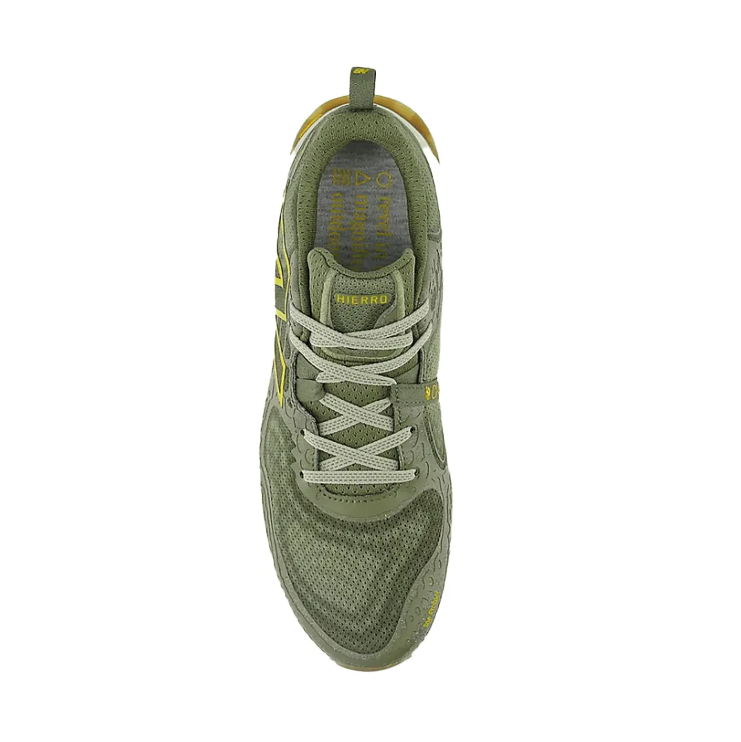 New Balance Men's  Fresh Foam X Hierro v8 Trail Running Shoes in Dark Olivine with Olivine and Lichen Green SS24