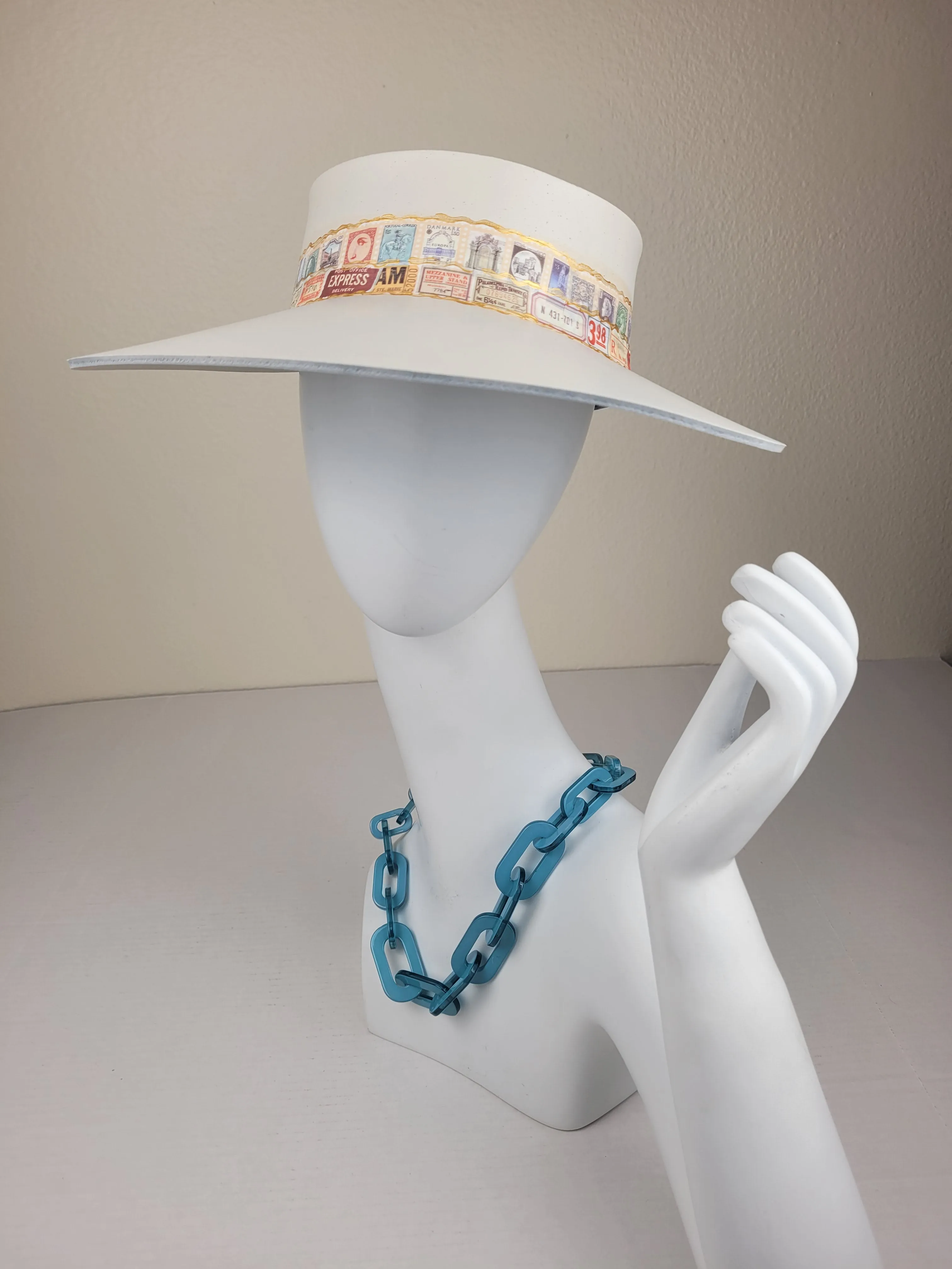 Off White "LadyEVA" Visor Hat with Stamp Themed Band