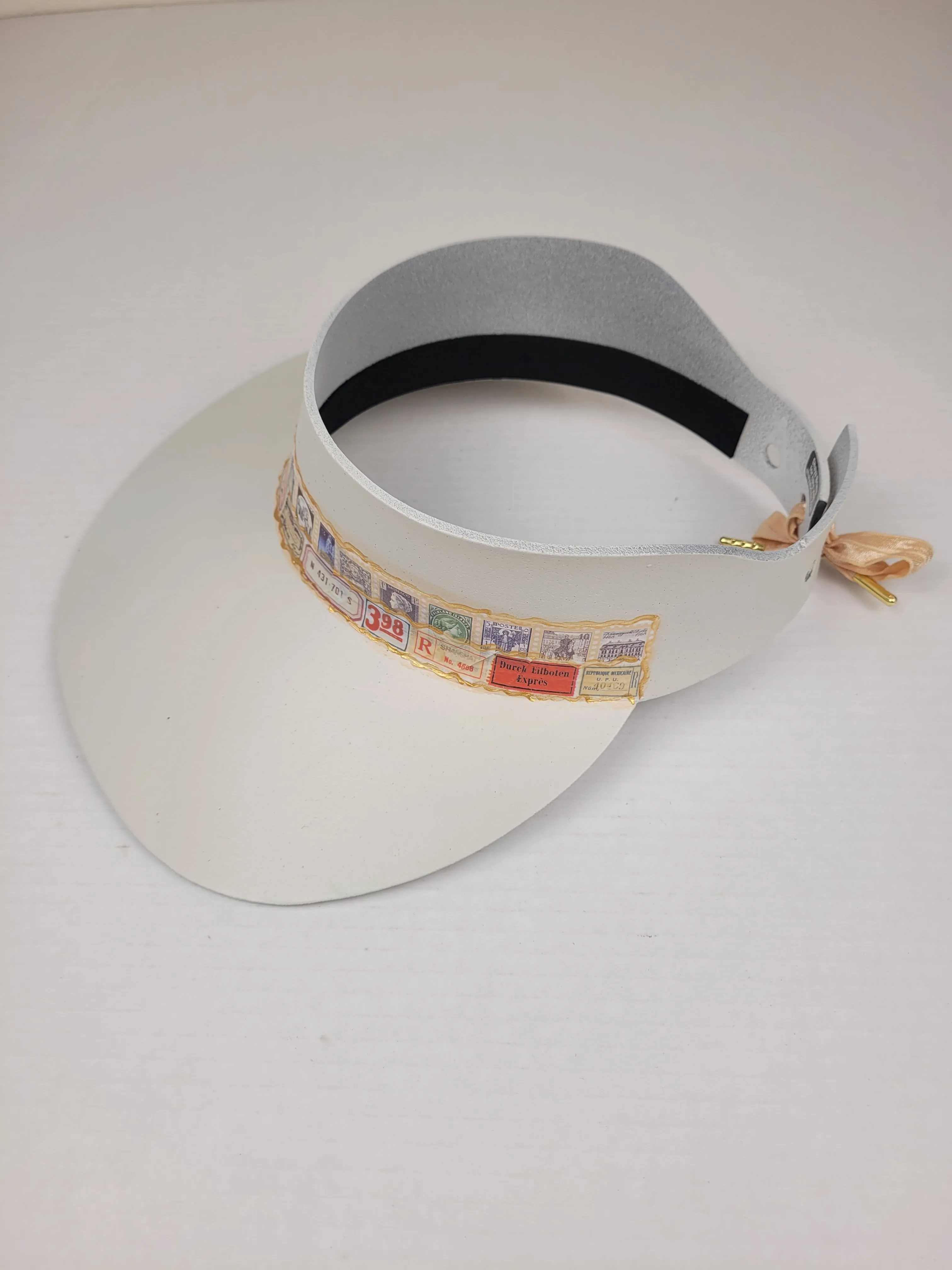 Off White "LadyEVA" Visor Hat with Stamp Themed Band