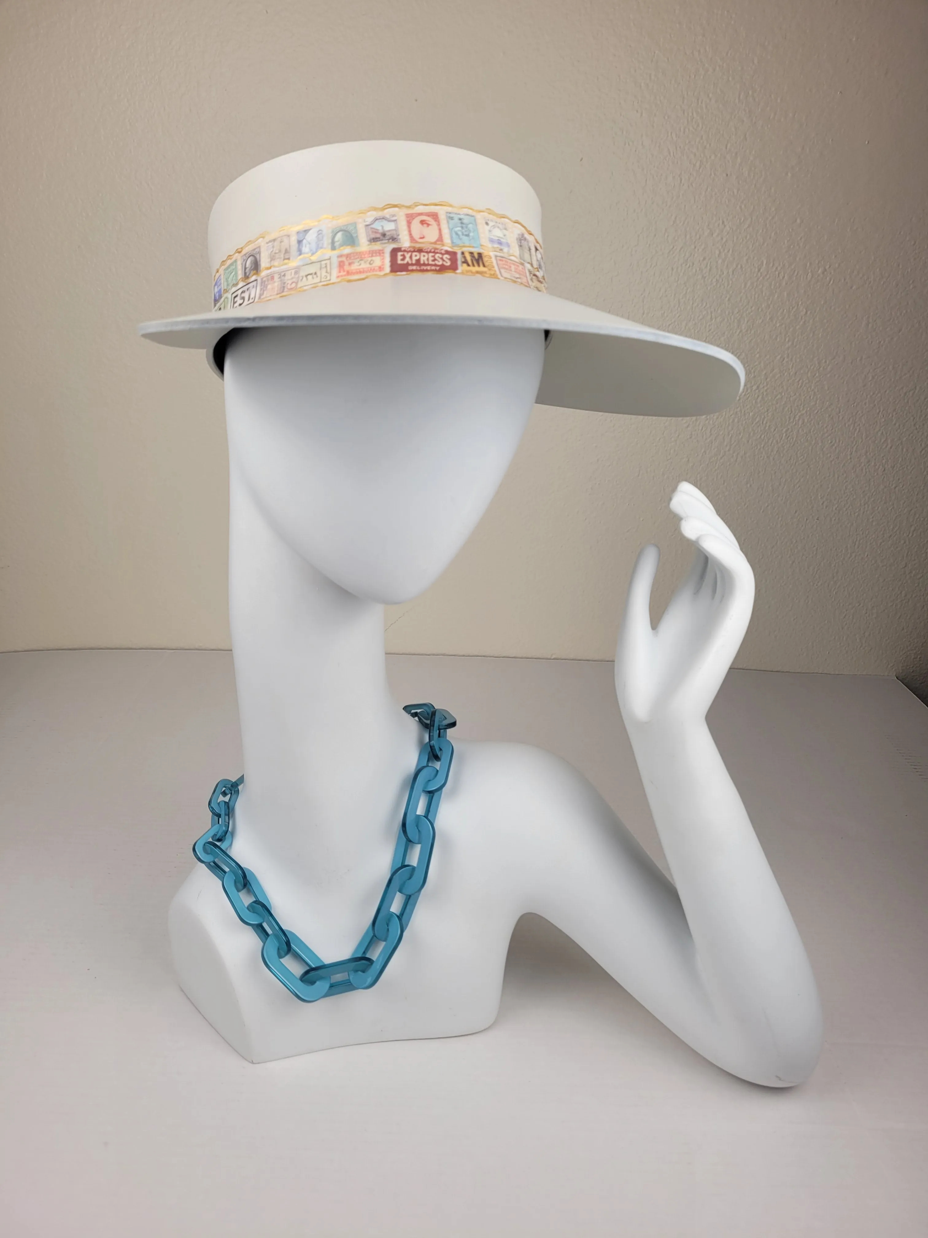 Off White "LadyEVA" Visor Hat with Stamp Themed Band