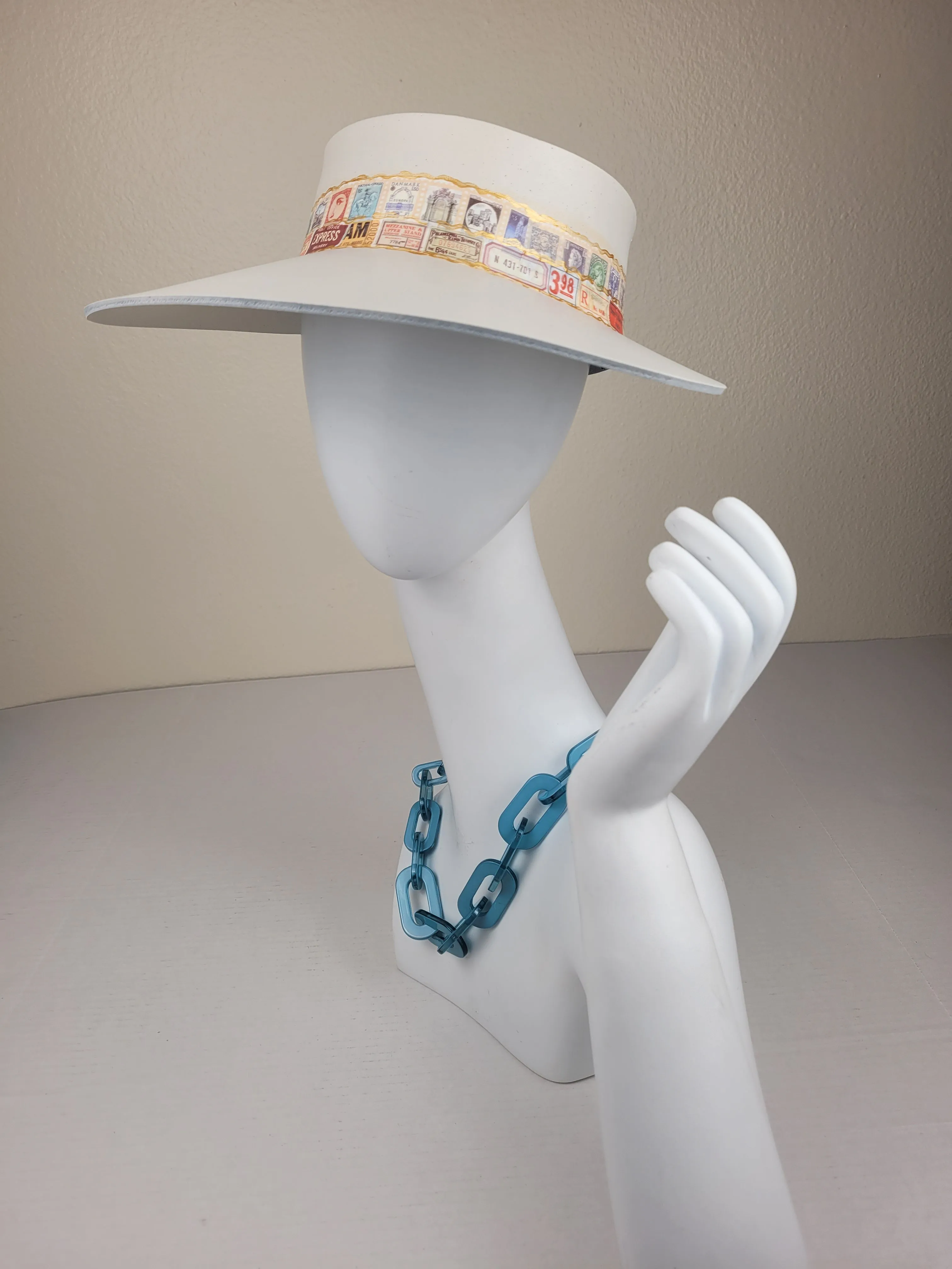 Off White "LadyEVA" Visor Hat with Stamp Themed Band