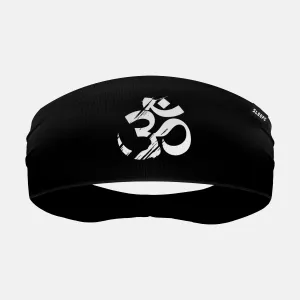 Om Black Double-Side Wide Headband