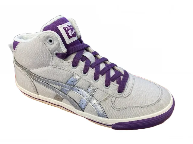 Onitsuka Tiger scarpa sneakers da ragazza in tela Aaron C4B0N 1093 grigio argento