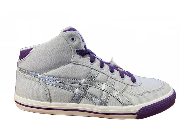 Onitsuka Tiger scarpa sneakers da ragazza in tela Aaron C4B0N 1093 grigio argento