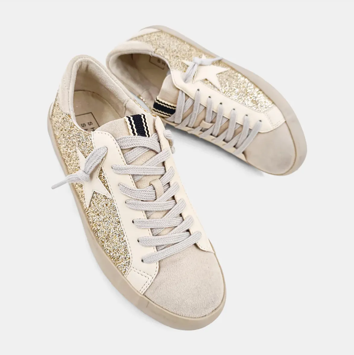 Paula Gold Glitter Star Sneakers