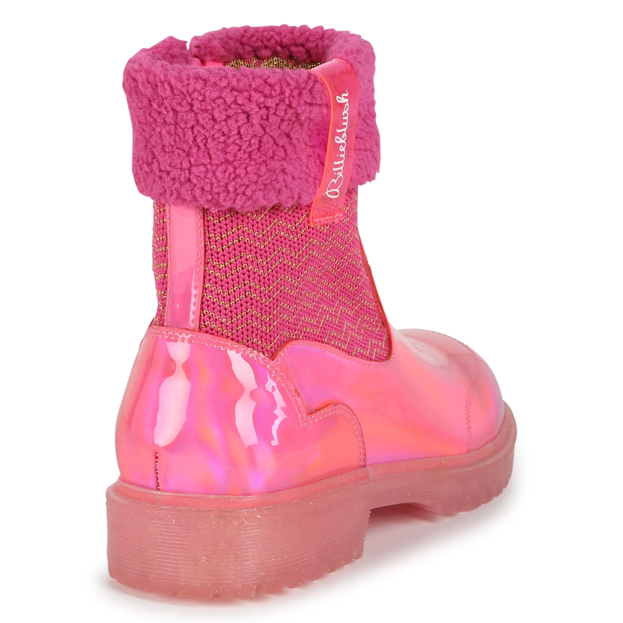 Pink Iridescent Chelsea Boots