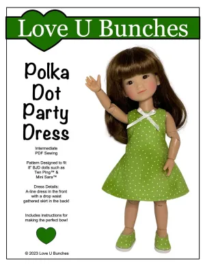 Polka Dot Party Dress for 8 inch BJD Dolls such as Ten Ping and Mini Sara