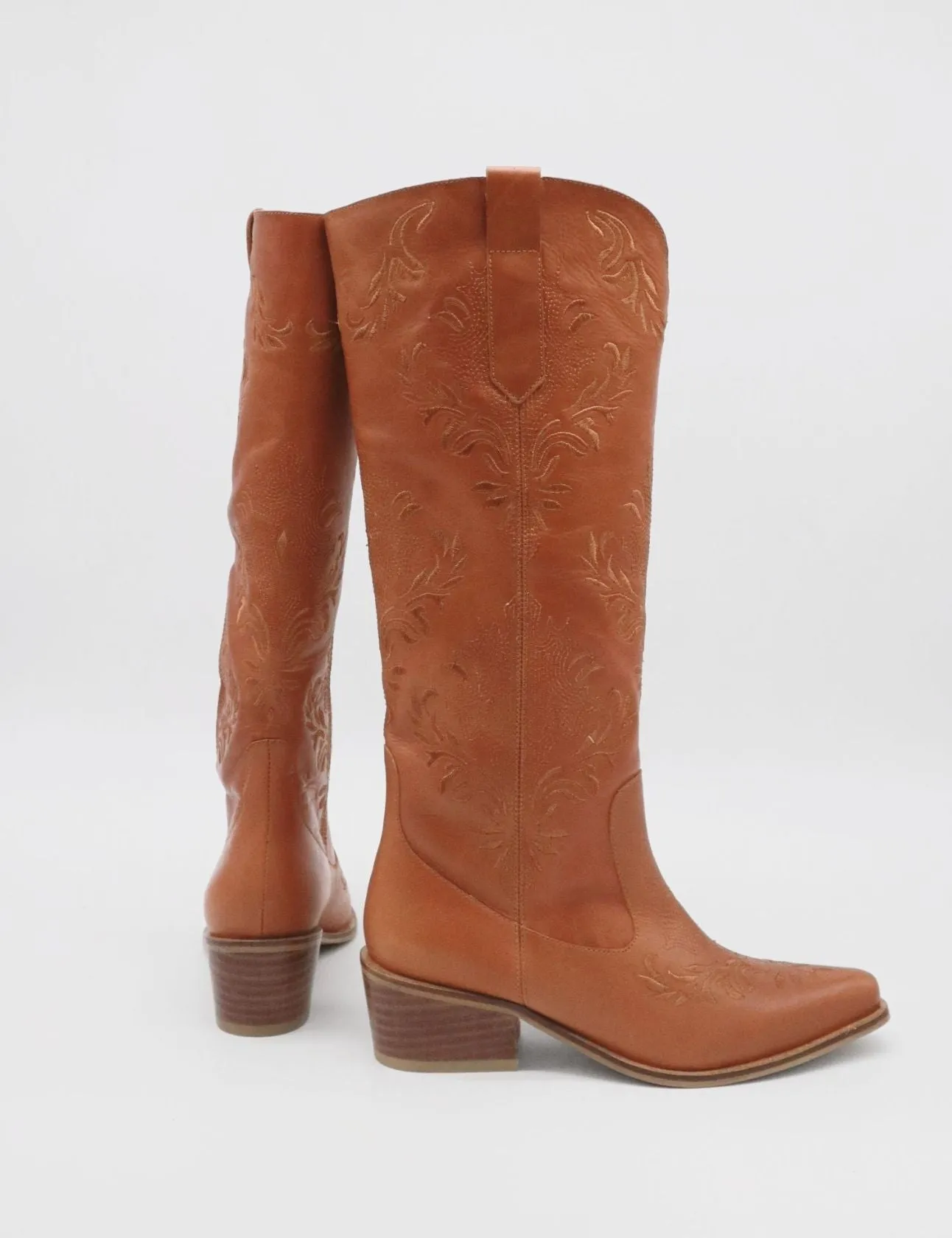 PRE-ORDER (SHIPS BY 11/25/24) Jolene western cowboy boots in tan leather women's shoes