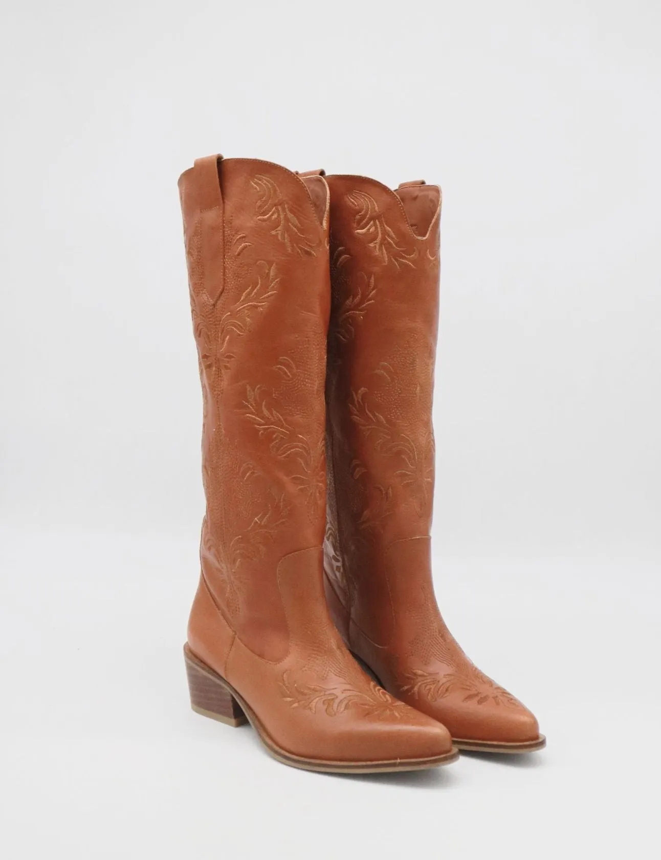 PRE-ORDER (SHIPS BY 11/25/24) Jolene western cowboy boots in tan leather women's shoes