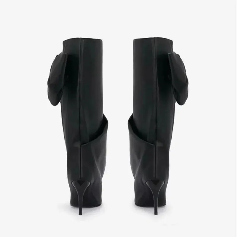 Pre Order:  Side Bows Wrapped Mid-Calf Boots