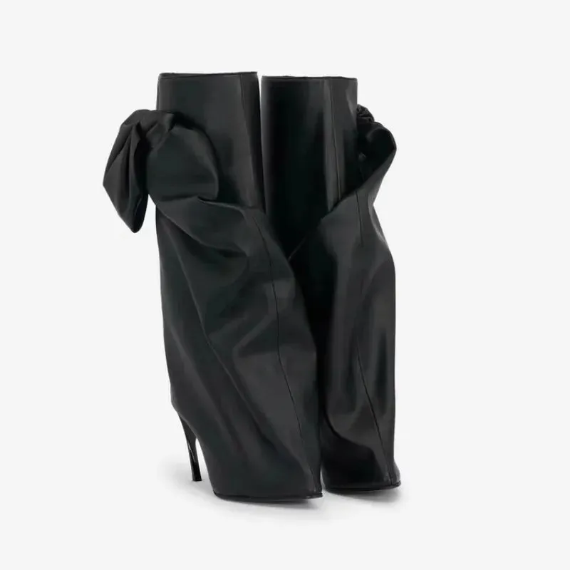 Pre Order:  Side Bows Wrapped Mid-Calf Boots