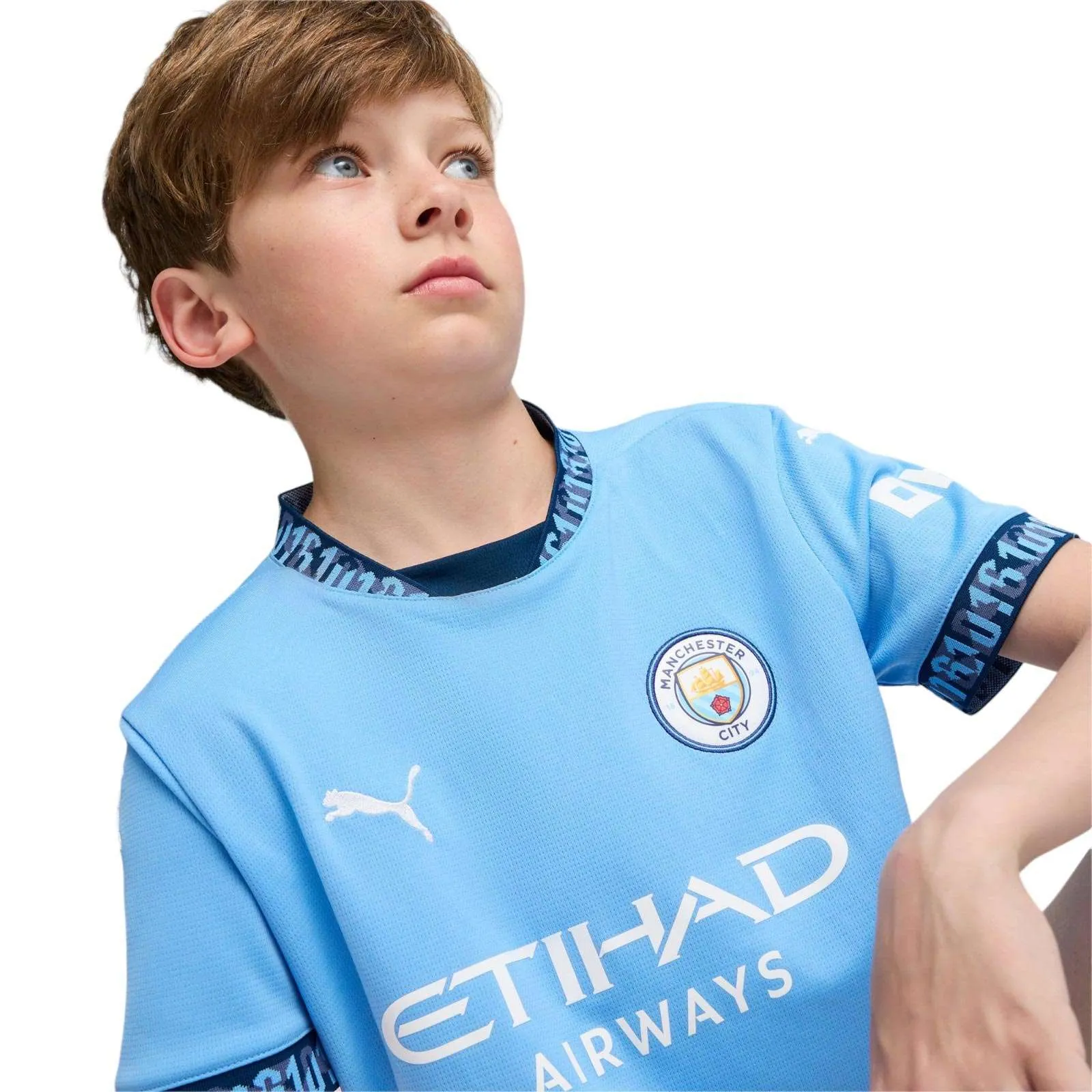 Puma Manchester City Football 2024/25 Short Sleeved Kids Home Jersey