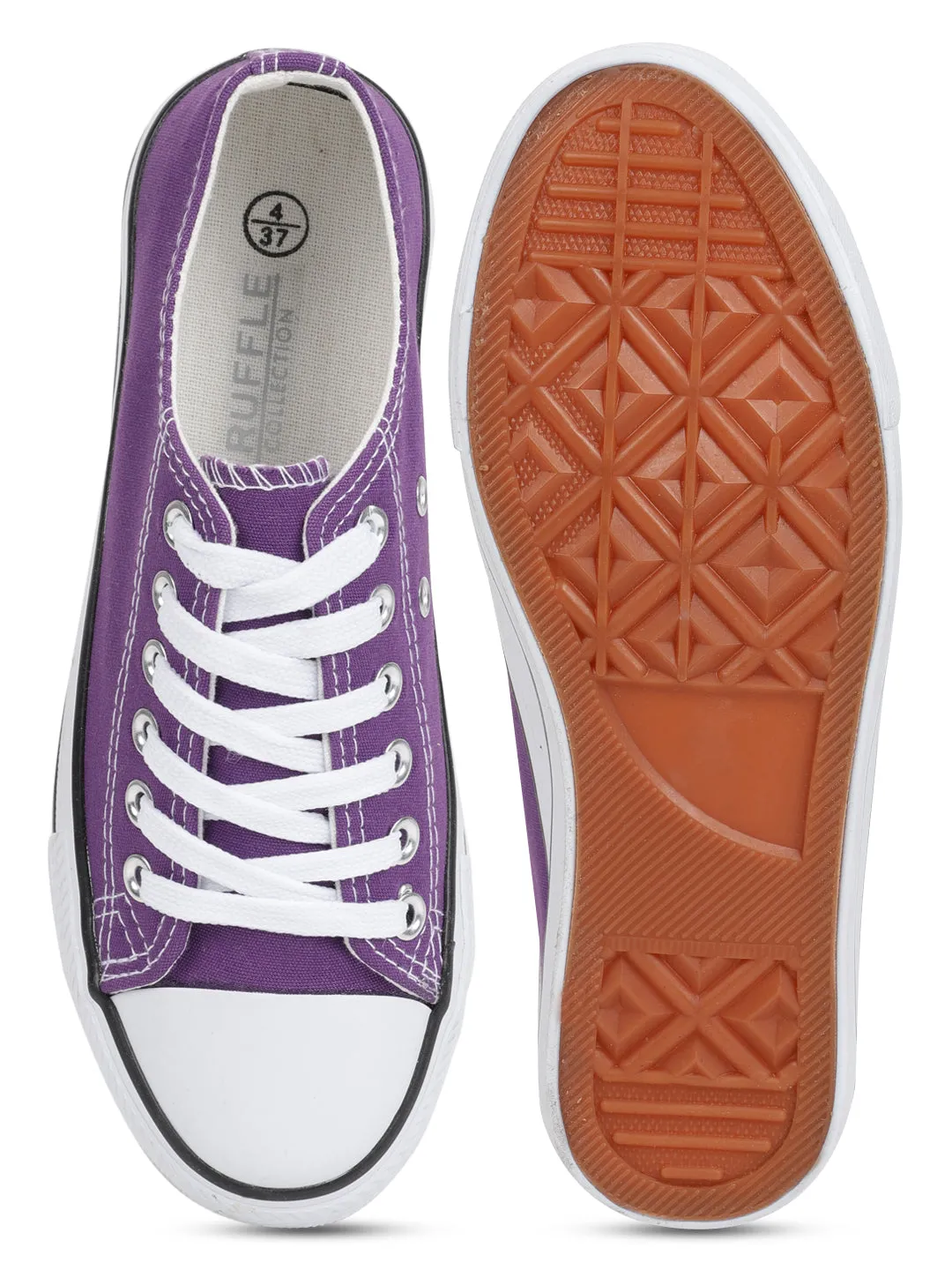 Purple Canvas Lace Up Sneakers (TC-CAN1-PUR)